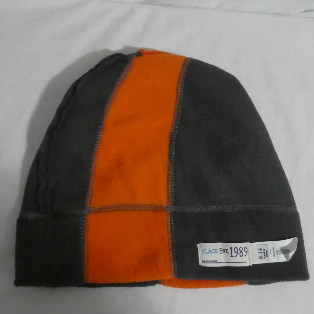 CHILDREN'S PLACE | 8-14 years | Grey and Orange Fleece Hat | NWOT - Picture 10 of 11